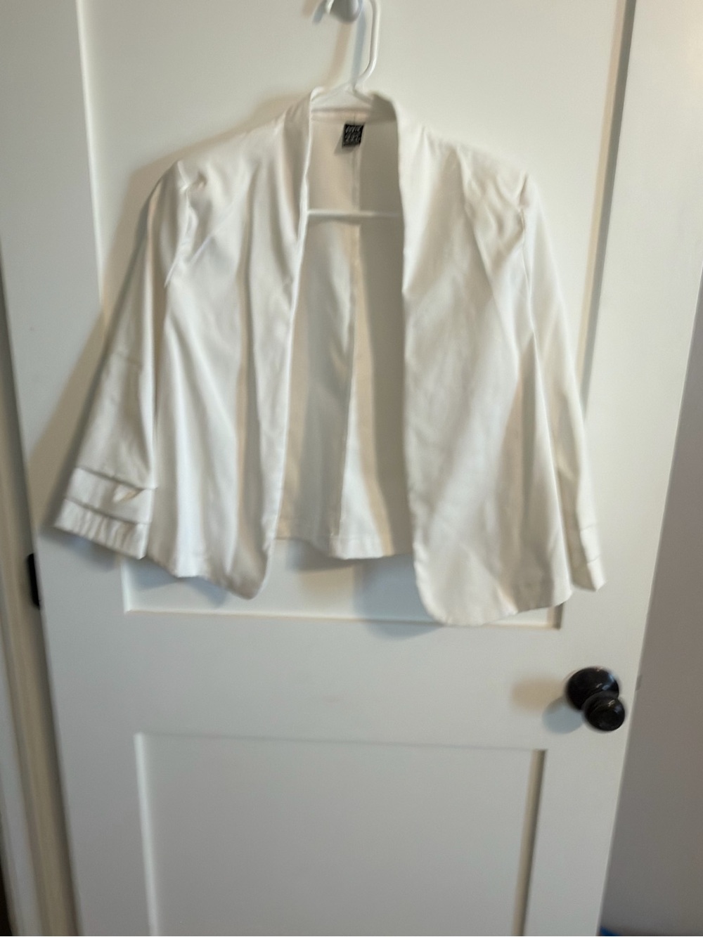 SHEIN White Open-Front Cropped Blazer